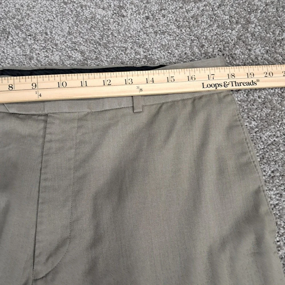 Stafford Travel Mens Classic Fit Khaki Tan Dress Pants 36x30 Flat Front Slacks